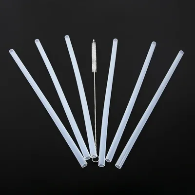 1 Set Outdoor Riding Straw Accessories Replacement 6x Straws +1x Cleaning Brush Set For Hydro Flask