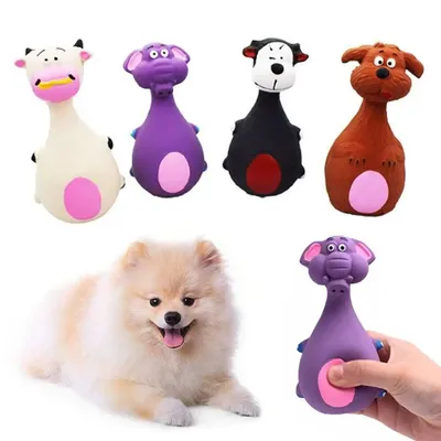 Sound Squeaky Dog Latex Toys Elephant Cow Animal Chew Pet Rubber Vocal Toys For Small Large Dogs