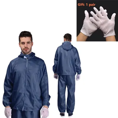 Unisex Reusable Anti-Static Safety Clothing With Pockets Dust-Proof Clean Paint Materials Isolation