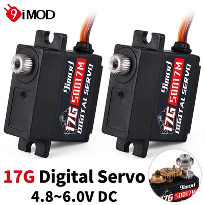 9IMOD 17G Digital Micro Servo Metal Gear RC Servo 4.8-6.0V for 1/16 1/18 RC Car RC Fixed wing Airplane Helicopter Robot