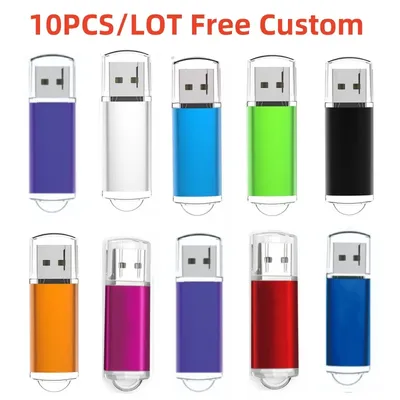 10PCS/LOT USB 2.0 Flash Drive 64GB 128GB Pen Drive 16GB Pendrive 32GB Disk On Key USB Stick 1GB 2GB