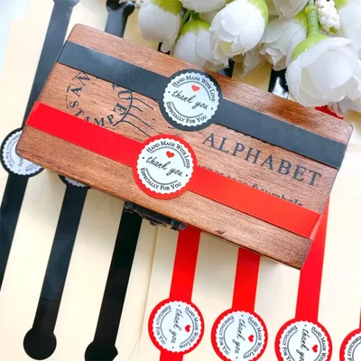 50pcs/pack DIY Decorative Diary Black Long Strip Self-adhesive Paper Label Kraft Seal Sticker For Cake Baking