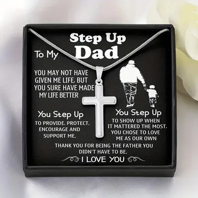 Card And Gift Box Packaging, Stainless Steel Cross Necklace, Fashionable And Versatile Necklace, To