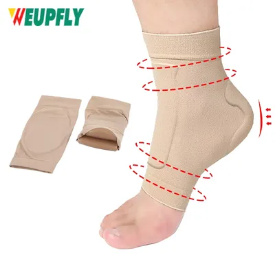 1 Pair Ankle Bone Protection Socks Malleolar Sleeves with Gel Pads for Figure Skating,