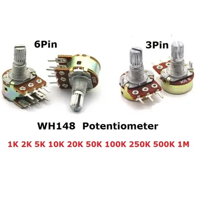 5PCS WH148 Potentiometer 3Pin 6pin B1K B2K B5K B10K B20K B50K B100K B250K B500K B1M Shaft Amplifier