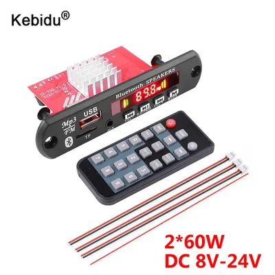 2*60W Stereo Bluetooth 5.0 MP3 Player Decoder Board 12V 120W Amplifier Car FM Radio Module Handsfree