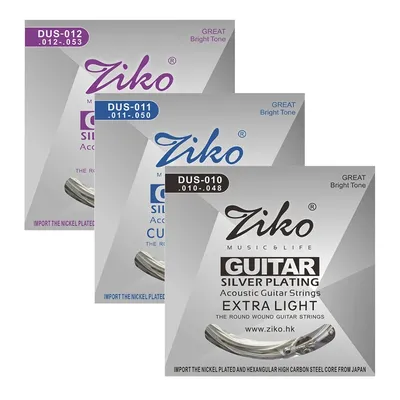 Ziko Acoustic Guitar Strings Set 010 011 012 Silver Plating 6 Strings For Acoustic Guitar Parts