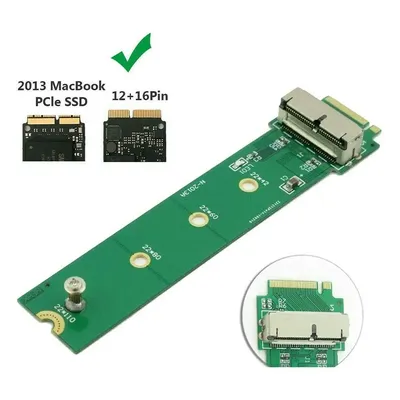 For MacBook Air Pro 12+16 Pins SSD To M.2 Key M (NGFF) PCI-e Adapter Converter Card For PC Computer