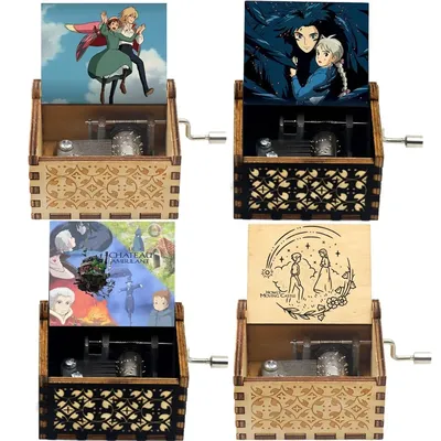Howl Castle Music Box Anime Theme Music Merry Go Round of Life Wooden Hand Cranked Musical Box New