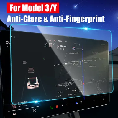 Matte HD Film Protection For Tesla Model 3/Y 2021 Center Control Anti Glare Tempered Glass Screen