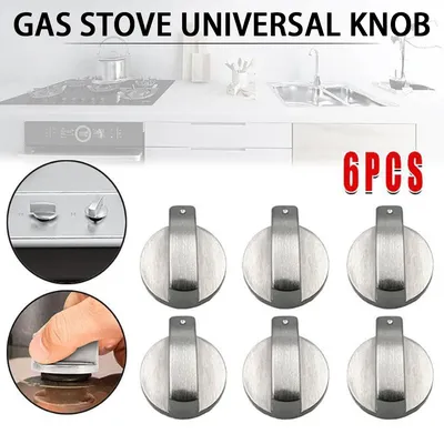 4/6pc Universal Stove Control Knobs,Metal Range Burner Switch Button for Kitchen Cooktop,Alloy