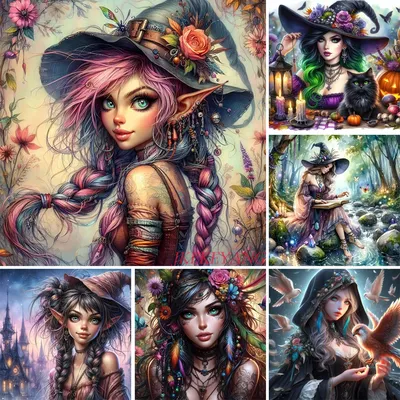 Fantasy Witch Girl Picture Full Square/Round Drill 5D DIY Diamond Painting Diamond Embroidery Cross