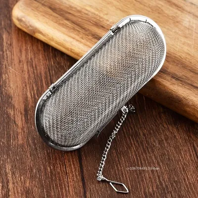 1pc Stainless Steel Mesh Herbal Ball Reusable Tea Spice Strainer Teakettle Locking Tea Filter