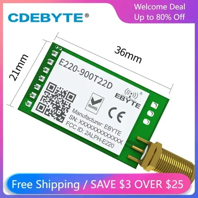 5pcs/lot E220-900T22D-V1.2 Wireless UART Module RSSI ISM 868MHz 915MHz 22dBm LoRa Spread Spectrum