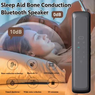 Under Pillow Bone Conduction Bluetooth Speaker White Noise Sleep Aid Soundbar with LED Display Timed