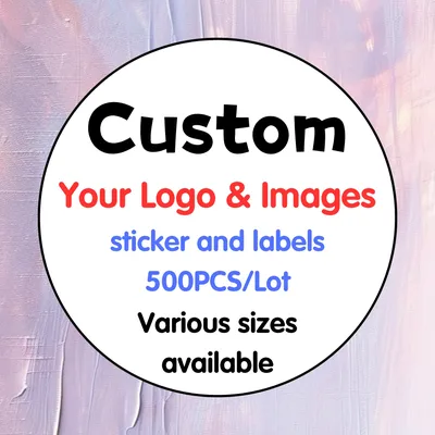 500PCS Custom Stickers Customized Logo Wedding Birthday Gift Box Personalize Wholesale Design Own