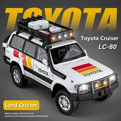 1/24 Toyota Land Cruiser LC80 Alloy Car Model Diecast Metal Off-road Vehicles Car Model Sound and