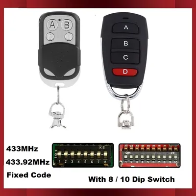 For 8 / 10 DIP Switch 433MHz 433.92MHz Fixed Code Universal Garage Door Remote Control Duplicator