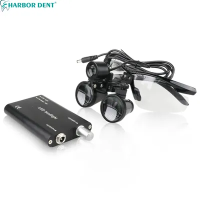 3.5X/2.5X Magnification Binocular Dental Loupe with 3W Headlight LED Light Medical Operation Loupe