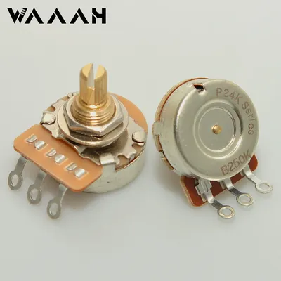 1 Piece 3/8" Brass Short Long Split Shaft Potentiometers Pots 250K 500K Option for Electric Guitar and Bass Tone Volume Parts