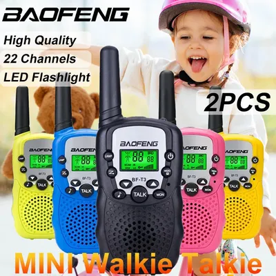 2PCS Baofeng BF-T3 Mini Walkie Talkie Children Toy Gift Kids Amateur Radio UHF 22 Channels Handheld