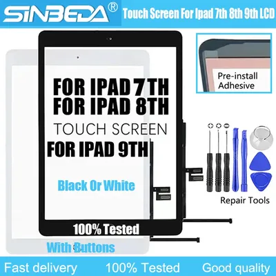 For iPad 7 8 9 2019 / 2020/2021 7thGen / 8thGen 9th LCD Outer Touch Screen Digitizer Front Glass