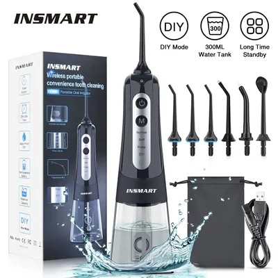 INSMART Oral Irrigator Dental Water Flosser Teeth Whitening Waterproof Portable Dental Water Jet