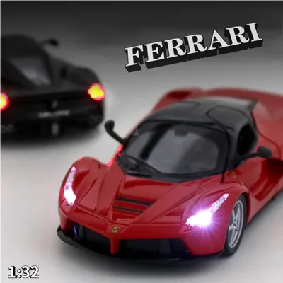 1:32SF90 P80C 488 Alloy Car Model Diecasts Metal Toy Vehicles Car Model Simulation Sound Light