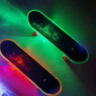 LED Light Mini Alloy Fingerboard Professional Finger SkateBoard Basic Fingerboars Frosted Finger