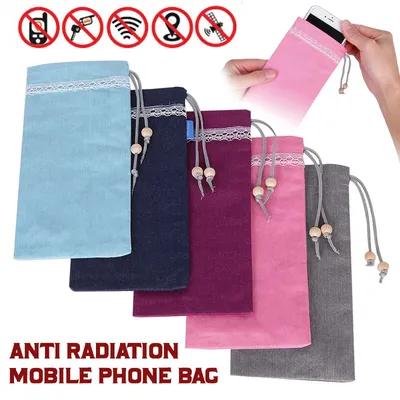 2 Layer Radiation Protect Phone Pocket RF Signal Blocker Shield Radiation Bag EMF Protection Phone