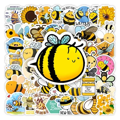 Cute Cartoon Honey Bee Stickers Insect DIY Kids Toys Decorative Decal for Scrapbook Laptop Phone