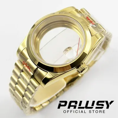 Gold 36MM/40MM Watch Case Stainless Presidential Bracelet Sapphire Glass For NH34 NH35 NH36 NH38