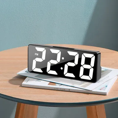 Multi-function Digital Alarm Clock Temperature Date Alarm Snooze Sound Control Night Mode Desk Clock