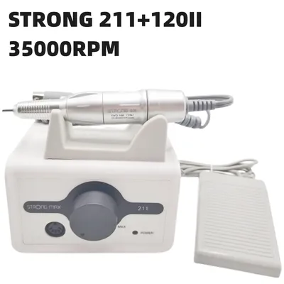 65W Nail Drill Strong 211 Manicure Machine Pedicure Tool 45K STRONG 210 102L 120II H37L1 Marathon