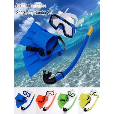 Children Diving Mask Set Anti-Fog Swimming Goggle Masks Snorkel Fins Kit for Kids Boys Girls Diving suit