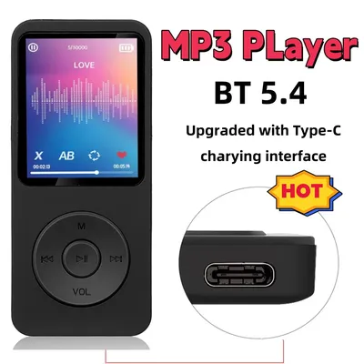 Portable MP3 Player 1.8 Inch Walkmen Type-C Bluetooth 5.4 Compatible Built-in Speaker E-Books