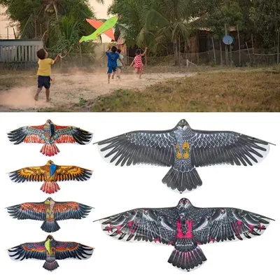 1.1m Eagle Kite With 30 Meter Kite Line Large Eagle Flying Bird Kites Children Gift Family Trips