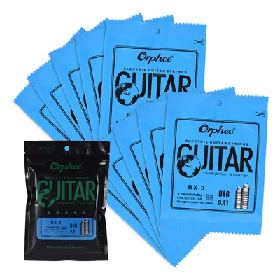 Orphee RX & TX Single Guitar Strings Replacement for Electric Guitar 1st E-String (.009) 10pcs