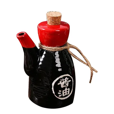 Japanese Ceramic Mini Maple Syrup Bottle Oil Pot Spice Bottle Soy Sauce Vinegar Bottle Dispenser