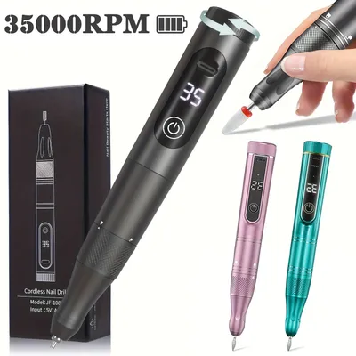 35000RPM Electric Nail Drill Machine Cordless Nail Sander for Nail Polish Rechargeable Portable Nail