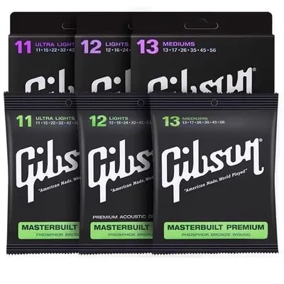 1 Set 6 Strings Gibson Guitar Strings Good Sound SAg Series Folk Guitar Strings Bronze Long Life