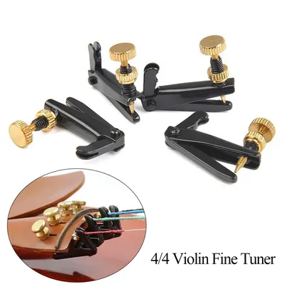 4Pcs Metal Violin Fine Tuner String Adjuster Tuning Black For 4/4 3/4 Violins Spinner Tuning Screw