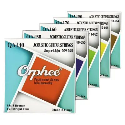 Orphee High Quality QA Series Medium Super Light Extra Light Acoustic Guitar Strings 85/15 Bronze