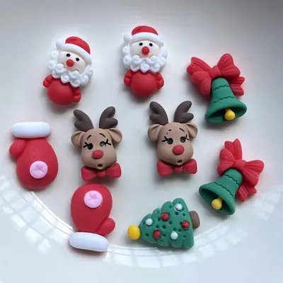 Mixed loading 20pcs resin Coloured drawing cute christmas series Flat back stone Scrapbook DIY Christmas ornaments craft
