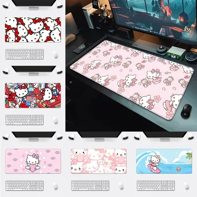 Cartoon Hello Kitty Mousepad HD Printing Computer Gamers Locking Edge Non-slip Mouse Pad XXL90x40cm