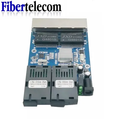 Fiber Switch 4 RJ45 UTP 2 SC Gigabit Fiber Optical Media Converter 2SC 4 RJ45 2G4E Ethernet PCBA