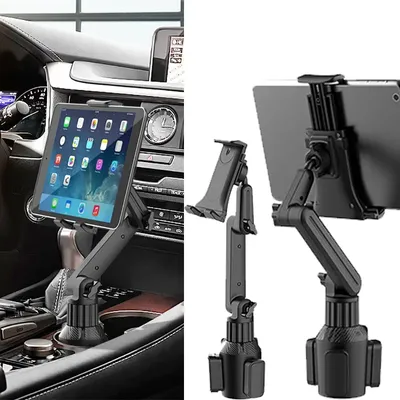 Car NEW Tablet Cup Holder Mount 360 Adjustable SmartphoneHolderCar 270 Tilt Bar Triangular Base Ram