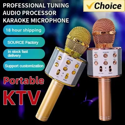 K11 Professional Handheld Wireless Karaoke Microphone USB Speaker Microphone for Kids Music Player