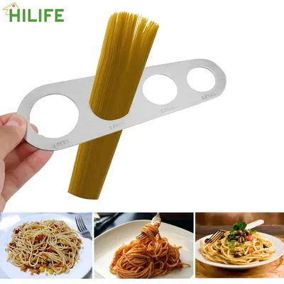 HILIFE Kitchen Accessories Stainless Steel Pasta Noodle Measure 1Pcs 4 Holes Spaghetti Measurer