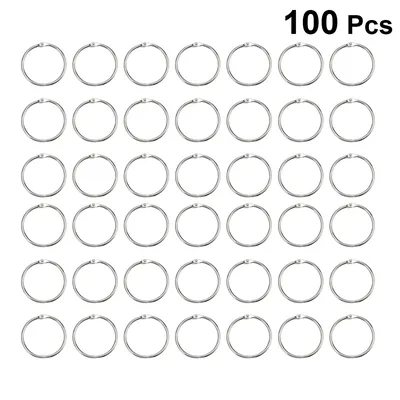 100Pcs Loose-Leaf Open Paper Ring DIY Loose Binder Rings Diy Loose Leaf Rings (Inner Diameter 25mm